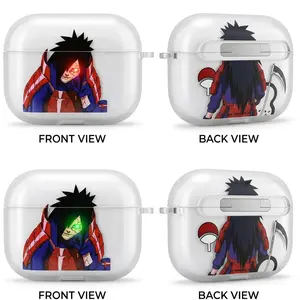 Madara Uchiha Anime AirPods Case with Keychain, Frosted PC Protective Cover for AirPods Pro, Naruto Manga Earbuds Case Gift for Him Her