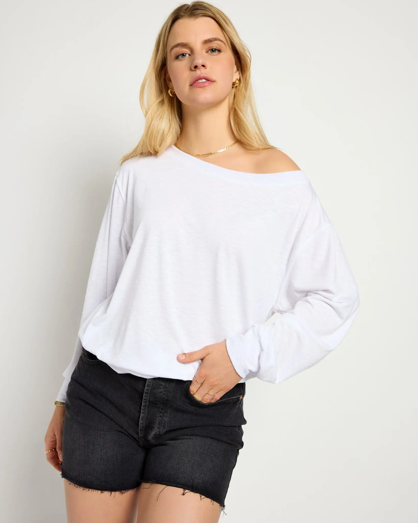 Women's Brooksville Knit Blouse, Comfy Off-the-Shoulder Top with Long Sleeves, Flattering Fit