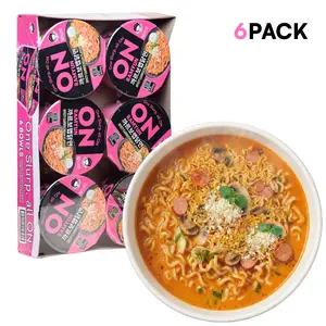 ON RAMYUN 6 PACK Korean Spicy Carbocream Cup Ramen (6 Cups) Creamy & Spicy Korean K-Ramyun | Rich Carbonara-Style Flavor with a Bold Spicy Kick | Ready in Minutes | Perfect for Dorms, Office & Late-Night Meals