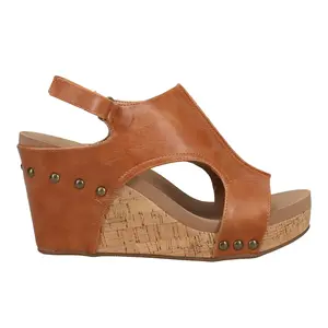 Corkys Womens Tiffanee Studded  Casual Sandals Casual High Heel 3" & Up - Brown