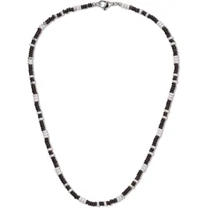 Men's Beaded Necklace, Coconut Shell Howlite Red Jasper Turquoise Necklace for Men