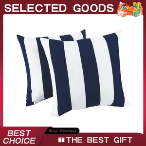 2 Pack Outdoor Waterproof Fade-Resistant Throw Pillows, Soft Comfortable Patio Lumbar Cushions for Garden, Porch Furniture