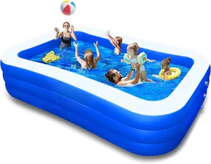 Inflatable Pool for Adults, 120" X 72" X 22" Oversized Thickened Family Swimming Pool for Toddlers, Outdoor, Garden, Backyard, Summer Water Party