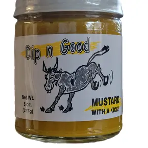 Dip N Good Mustard with a Kick - 8 oz Tangy Spicy Sauce for Dipping Basting Glazing & Spread Ideal for Cooking Culinary Use
