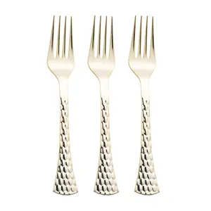 Shiny Gold Glamour Cutlery Disposable Plastic Forks