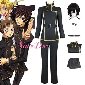 CODE GEASS Lelouch of the Rebellion Anime Lelouch Lamperouge Cosplay Costume Black Wig Jacket Uniform Halloween Christmas Cos