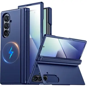 for Samsung Galaxy Z Fold 7 Case with Stand, Fit for Magsafe, Hinge Protection, Screen Protector, Built-in Hidden Kickstand, Slim Shockproof Phone Case for Galaxy Z Fold 7-Blue, Slim Fit, Flip,summerwins summerwins