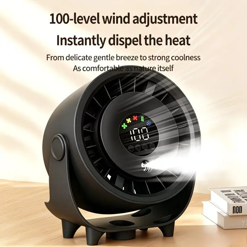 Portable spray fan, cool spray fan, 3600mAh battery, with spray function, water tank, wall mounted design, USB charging, suitable for home desk, bedroom, office, indoor and outdoor use. fan portable