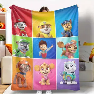 Paw Patrol Flannel Blanket Cartoon Pups Print UltraSoft Cozy Lightweight Warm for Couch Sofa Bed Travel Camping Home Decor Birthday Gift Holiday Present Movie Nights Relaxing Afternoons tiktokshopspringglowup