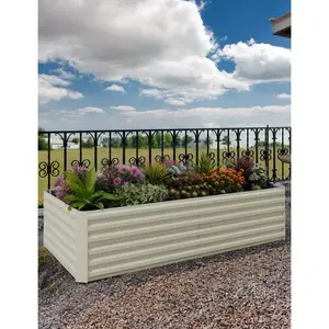 Durable Galvanized Steel Raised Garden Bed - Large Oval Planter Box for Vegetables, Flowers & Herbs - Deep Root, Weather Resistant, Outdoor Use, Easy Assembly, 2 Pack