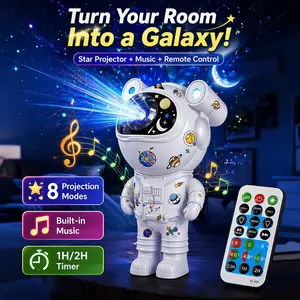 GLOWNEST Astronaut Galaxy Projector - Remote-Controlled, 8-Mode Starry Nebula Ceiling Lamp with RGB Lighting, Space Aesthetic Projection, Audio Function, Bedroom Decor & Boyfriend Birthday Gift
