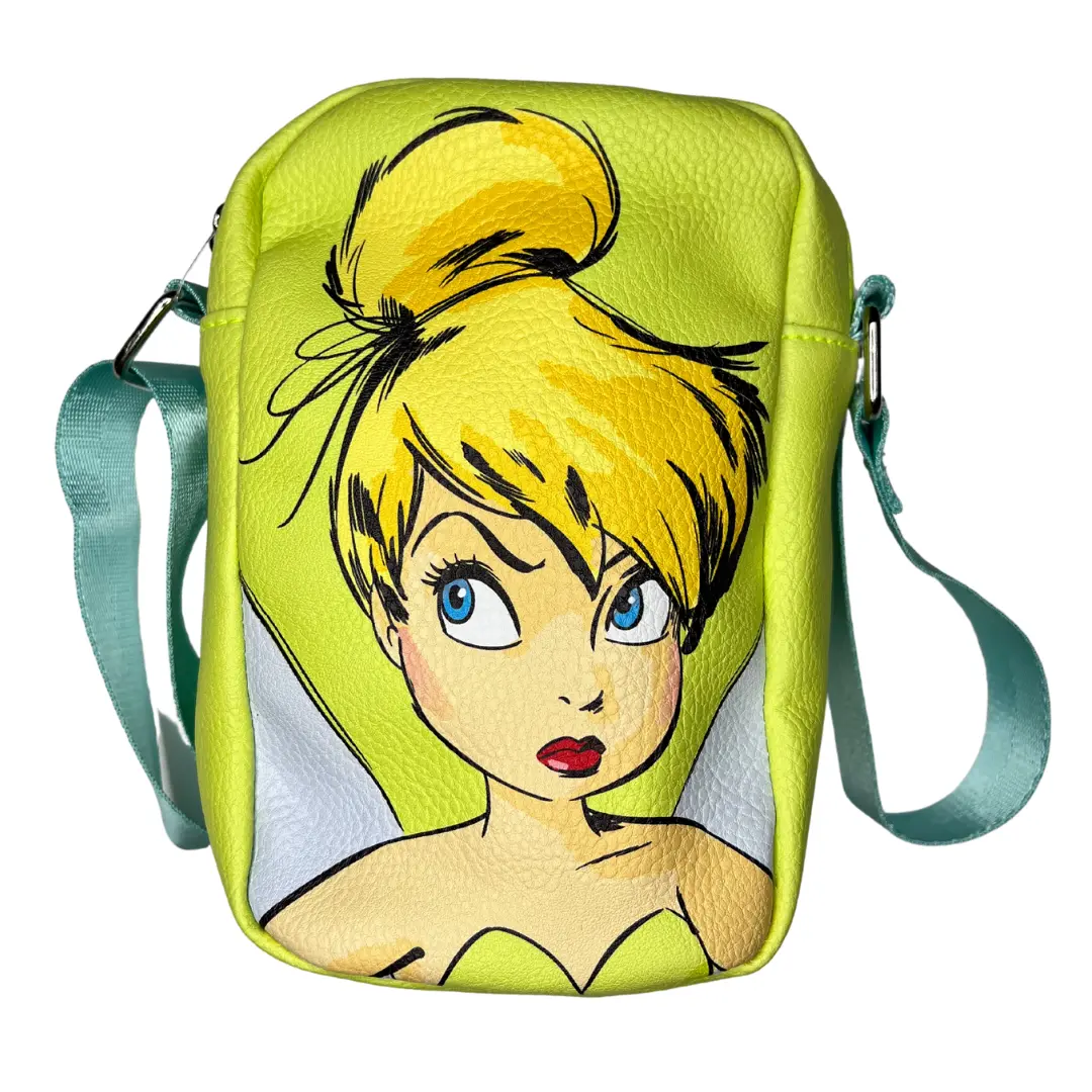 Women's Peter Pan Tinker Bell Looking Up Expression Crossbody Wallet Purse, Casual Stylish Fashionable Crossbody Bag, Fade-Resistant Print, Casual Crossbody Bag