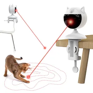 Potaroma Smart Sensor Cat Laser Toys Interactive,Clamp Design, Automatic Chargeable Kitten Dog Toy Indoor Exercise, Cream White, Motion Activated Truly Random Trjajectory