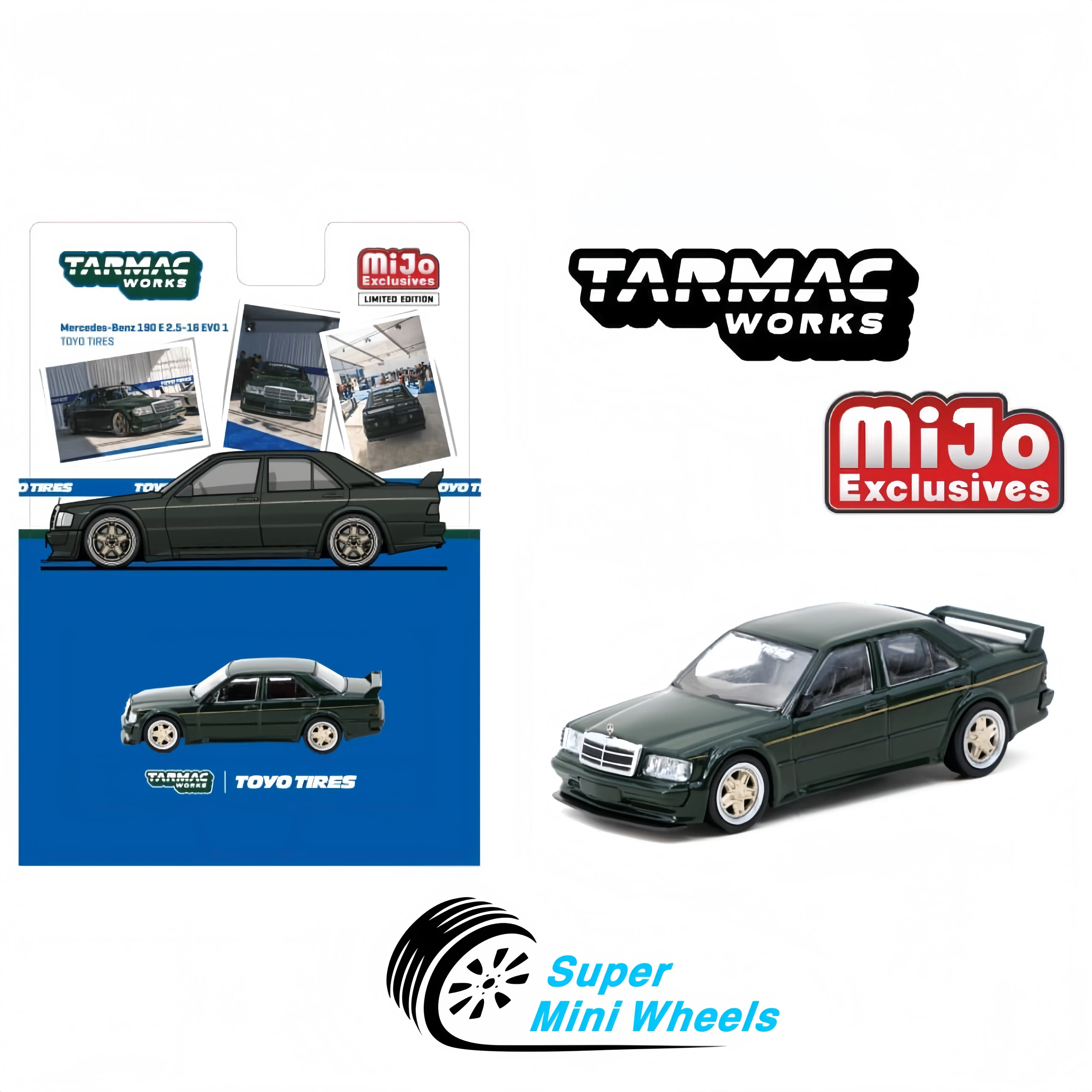 Tarmac Works 1:64 Mercedes-Benz 190 E 2.5-16 EVO 1 TOYO TIRES – Black