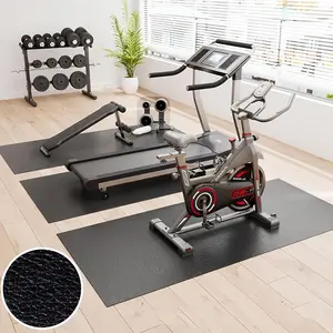 Leather Anti-Slip Running Machine Shock Absorber Pad, Easy Clean and Store, Suitable for Exercise Bikes, Rowing Machines, Home Gym, Home Gym Equipment