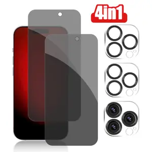 [Privacy Protection | Anti-Peeping] 2 Cameras & 2 Tempered Glass Privacy Screen Protectors | Anti-Peeping Tempered Glass Screen Protector for iPhone 16/15/14/13/12/11 Pro Max/16/14/15 Plus/- Scratch-Resistant Phone Protector