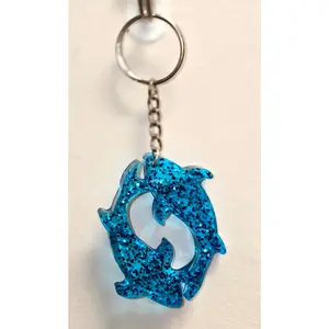 Pisces Dolphin Keychain – Handmade UV Resin Zodiac Accessory