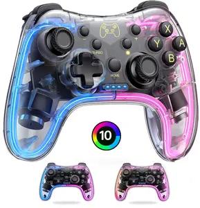 Switch Controller Compatible with Switch/Switch Lite/Switch OLED Controller, Switch Pro Controller With Breathing LED Light, Switch Controllers Remote Supports Multi-Platform&App with Turbo, Wake-up Function