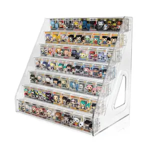 7 Layers Clear Display Shelf for Funko Bitty Pop, Acrylic Figure Display Stand Toys Stand for Mini Collectible Toys