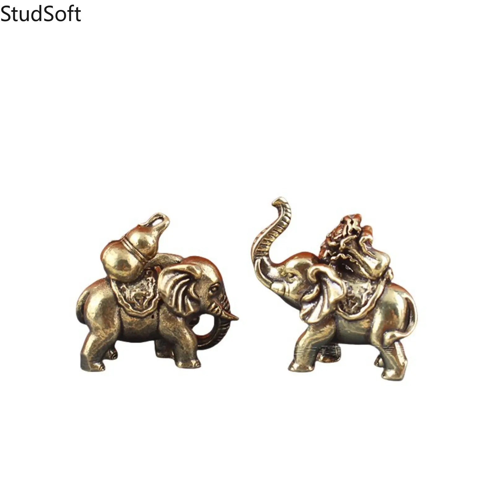 2026 New Arrival: Brass "Fortune & Wealth" Baby Elephant Ornament — "Hundred Treasures" Gourd Copper Sculpture — Decorative Accent for Desks, Offices, and Tea Tables,back to school,back to school haul