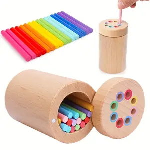 Wooden Color Sorting Cup - Educational Toy for Youngsters, Preschool Learning Tool, Enhances Color Recognition & Hand-Eye Coordination, Ideal for Birthdays & Christmas Gifts, Color Sorting Game, Playful Design, Wooden Construction, Sensory Toy