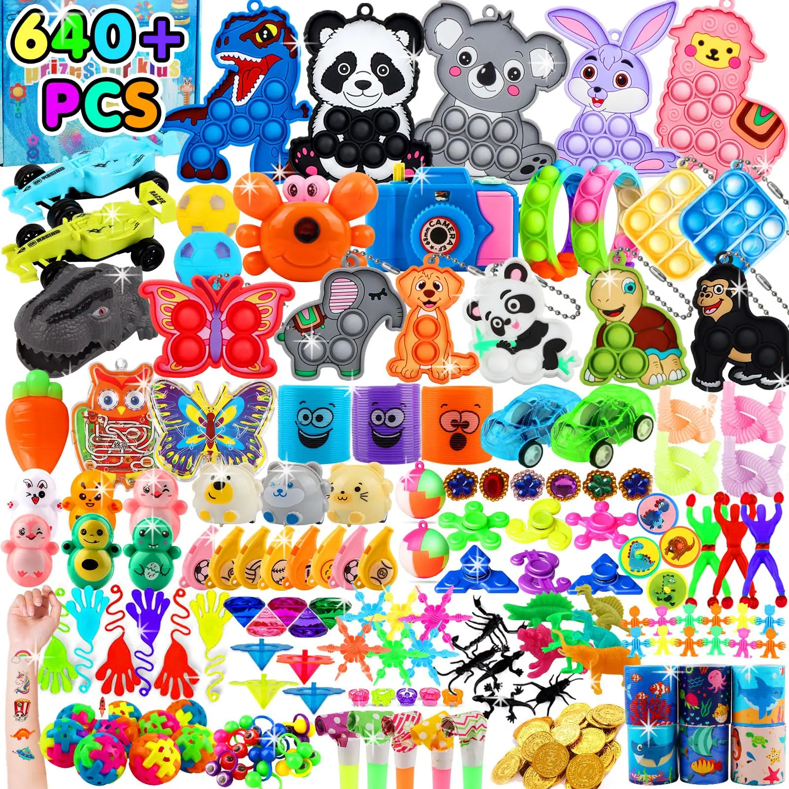 640 PCS Prize Treasure Box Toys for Classroom, Party Favors for Kids, Fidget Toys Bulk birthday gift