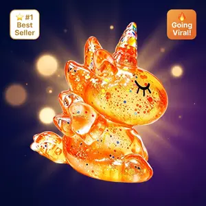 Golden Honey Unicorn Squishies Toys – #1 Real Glitter Inside Slow Rising Stress Ball, Satisfying ASMR Butter Squishy Fidget Toys, Glitter Squishy Fidgets Anxiety Relief Desk Toy, Kawaii Blind Box Collectible Birthday Gift squshy Stretchy Squeeze