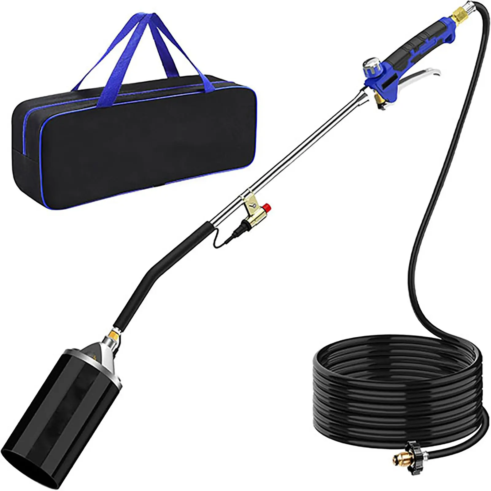 High Output Propane Weed Burner with Storage Bag Powerful Weed Torch with 10FT Hose Flame Weeder with Turbo Trigger for Flame Weeding,Roof Asphalt,Ice Snow,Road Marking