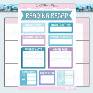 January 2026 Reading Recap Stickers | Fnc 1375