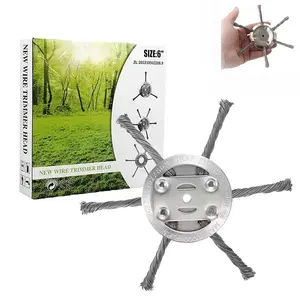 Universal Steel Wire Trimmer Head Replacement-Heavy-Duty Weed Brush Cutter Attachment for Electric & Cordless String Trimmers,Fits 5mm Shaft,ldeal for Grass,Moss & Rust Removal