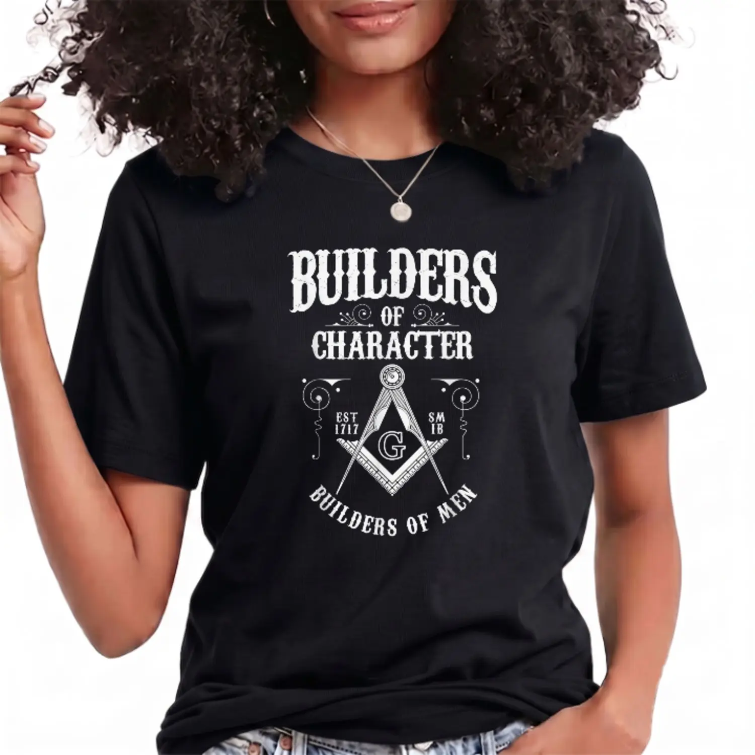 Mason Freemason Masonic Symbol Square & Compass Shriner Summer Casual Shortsleeve Cotton T-Shirt