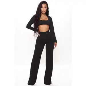 Call It Even Wide Leg Dress Pants - Black