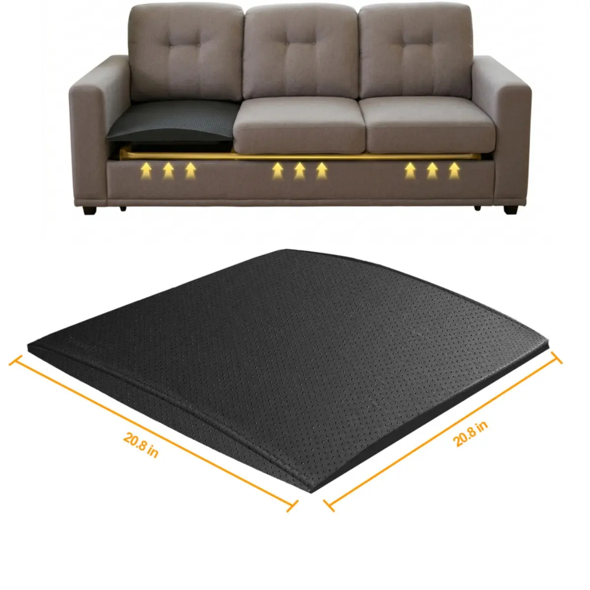 Sofa Support Cushion for Sagging Couches, Couch Cushion Support for Sagging Seat,20x20x2 Inch High Density Foam Seat Support Pad with Non-Slip Mesh Bottom, Furniture Cushion Underlay Pads for Enhanced Comfort
