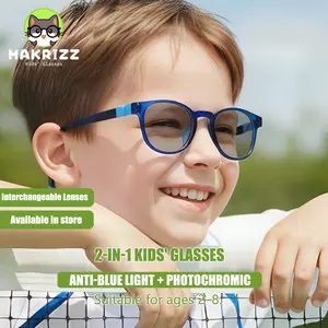 MAKRIZZ 101s – Smart 3-in-1 Color-Changing Kids' Glasses: Blue Light Blocking & UV400 Protection, Ultra-Flexible TR90 Frames (Unbreakable)