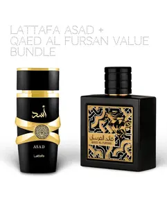Lattafa Perfumes Asad + Qaed Al Fursan 100ml (3.4 Oz) - Value Bundle Gift For Men