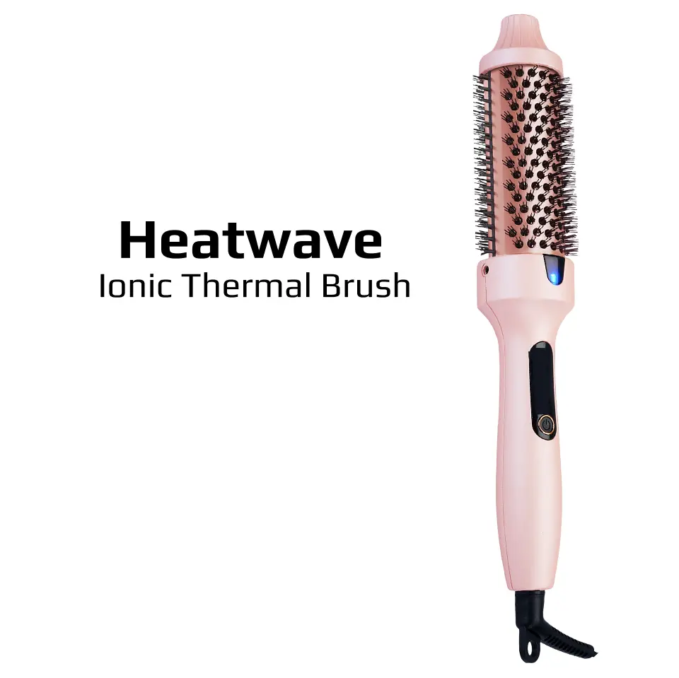 Boost 1.5 inch Heated Round Brush,Thermal Brush,Dual Voltage, Pink, Less Damage,  Hair Heated Curler Brush,Negative Ions Single,for wavy hair,hairstyling,long-lasting wave,Detangler Straightening,summer vibes,Crimper Curling Irons,father'sday
