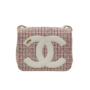 Pre-owned CHANEL Lambskin Crossbody Bags Tweed CC Mania Flap Bag (27***89) LS272