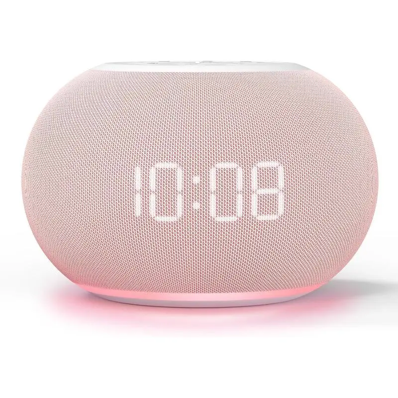Multifunctional Auto-Dimmable LED Alarm Clock with Digital Clock Decor, 20 Soothing Nature Sounds, Night Light, Sleep Timer, Adjustable Volume, Small White Noise Maker for Office, Travel, Multifunctional Alarm Clock
