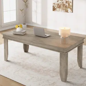 Garvee Farmhouse Dining Table, 71" Long Rectangular Wooden Table for 6-8 People, Sturdy Frame, Available in and Natural Colors, Perfect for Dining Room, Kitchen, Office, or Bedroom with Spacious Legroom