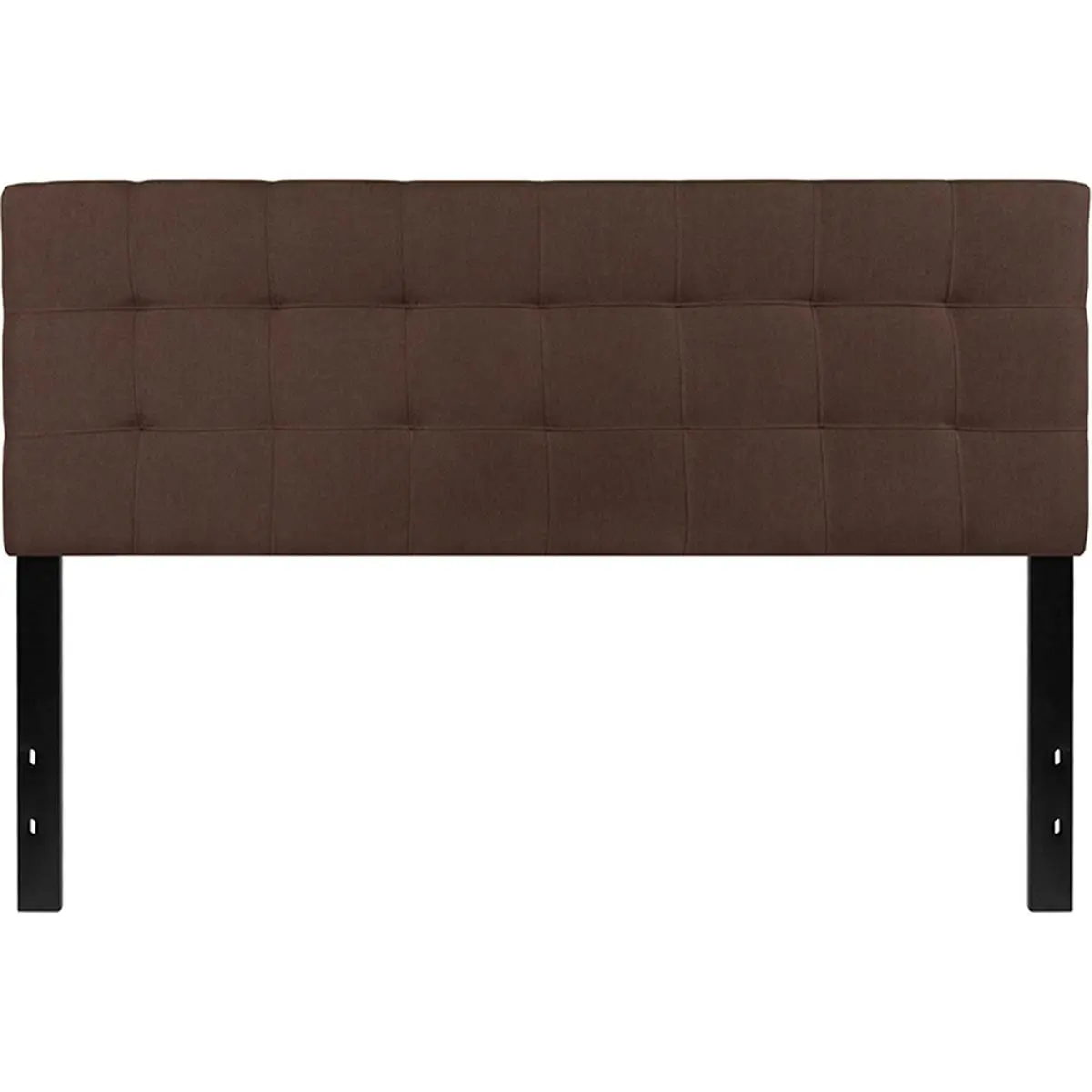 212 MAIN Queen Size Bedford Headboard - Dark Brown Fabric with Box Stitching & Slight Tufting, Indoor Plush Designer Fabric-Covered Neutral Modern Tufted Upholstered Furniture, Designer Upholstered Headboards, Fabric-Covered Headboards