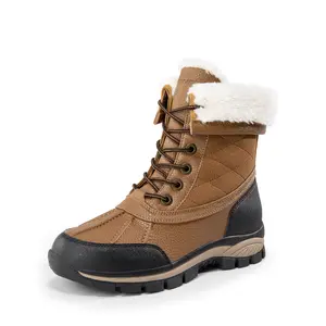 Dream Pairs FuzzyGo Duck Snow Boots – Waterproof Mid-Calf, Lace-Up Warmth, Anti-Slip Outdoor Sole, Footwear, Women