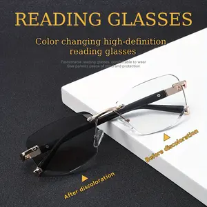 Intelligent Zoom Auto-Adjusting Photochromic Reading Glasses Anti-Blue Light UV Safe Multifocal Lenses for Near & Far Vision Comfortable for Work Travel Everyday Use