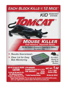 Tomcat Mouse Killer Station Child Resistant Disposable Pre-Filled Ready-To-Use Bait for Safe Indoor Use