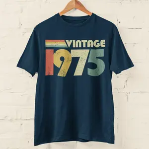 Vintage 1975 50th Birthday T Shirt 2025 retro fiftieth gift ideas, gift for him for her