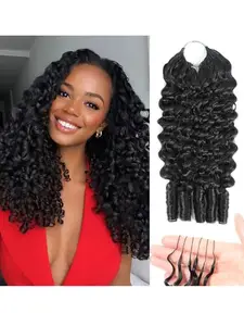 Burmese Curly Feather Crochet Human Hair Natural Color Invisible Knotless Crochet Human Hair Pre-Separated Hair Real Human Hair Extensions