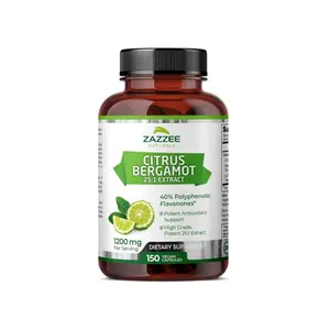 Extra Strength Citrus Bergamot 25:1 Extract, 1200 mg, 40% Polyphenolic Flavanones, 150 Vegan Capsules, 30,000 mg Strength, Concentrated and Standardized 25X Potency, Non-GMO and All-Natural