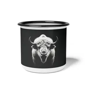 Midnight Edition White Buffalo - Enamel Camp Mug