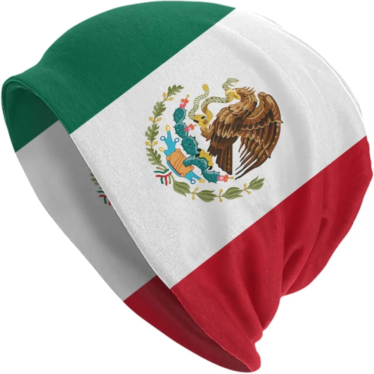 Mexico Flag Beanie Chemo Hat Cancer Headwear Knitted Hats Baggy Slouchy Mexican Knit Hats for Women Men
