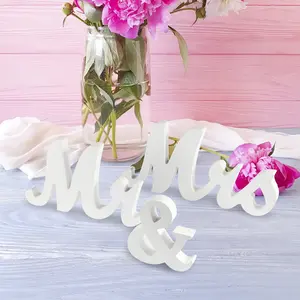 Large Mr and Mrs Wooden Letters -  Wedding Table Decorations Wedding Sign for Head Table, Anniversary Party, Engagement, Valentine's Day Decoration
