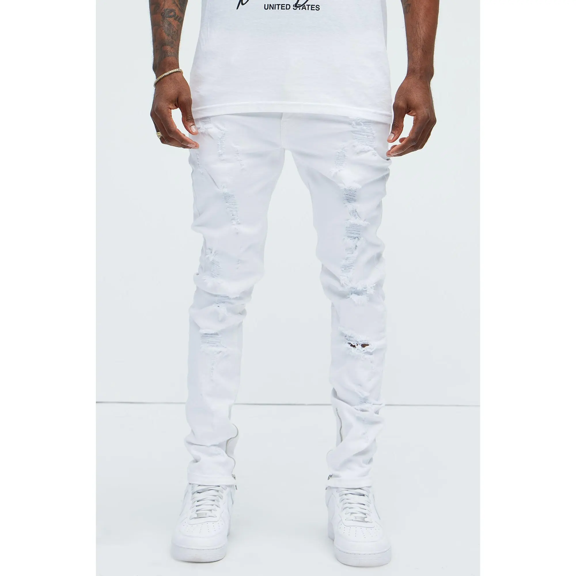 Stay Positive Skinny Jean - White